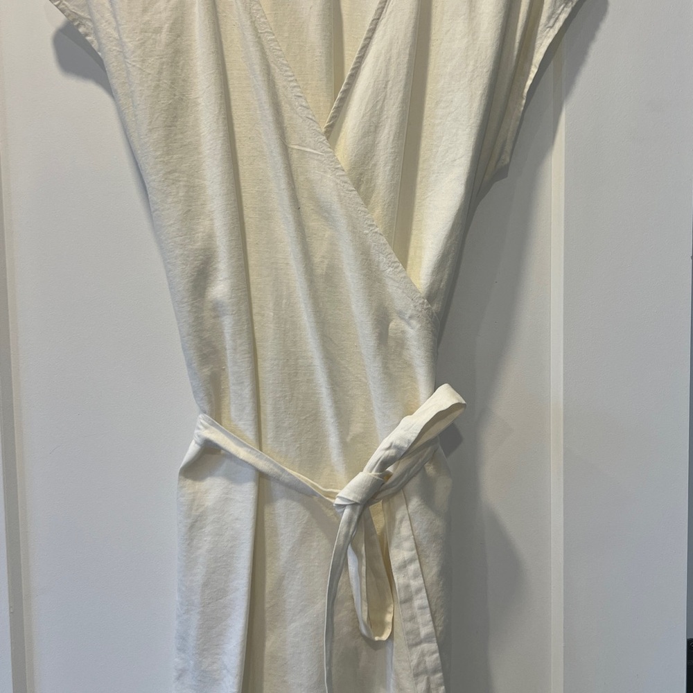 Cream Wrap Dress (swim coverup) with Belt